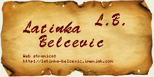 Latinka Belčević vizit kartica